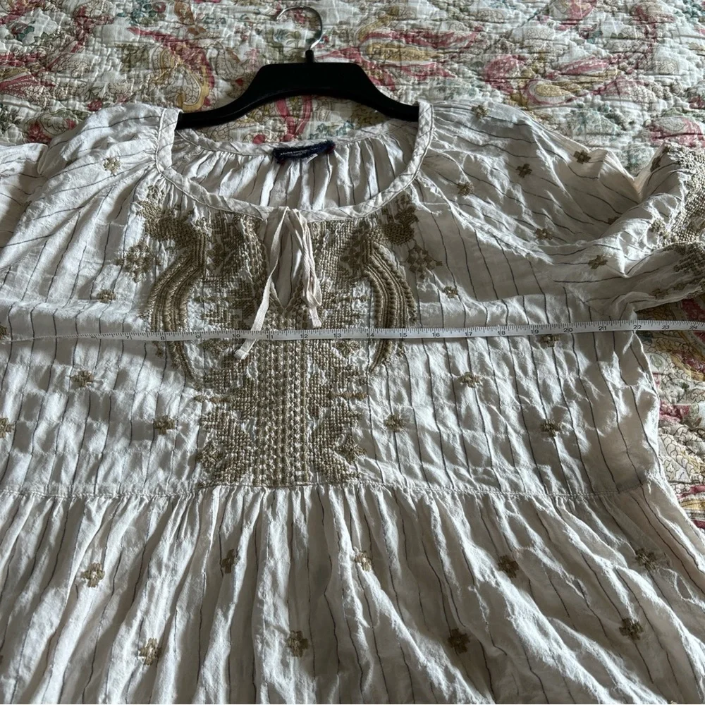 Vintage Johnny Was Workshop Embroidered tan Women's Top Sz xl - Picture 14 of 16